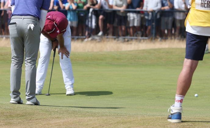 154th Open Golf Championships - Round 2 Lucas Herbert of Australia reacts to missing the par putt on the 18th hole during Round 2 of the British Open Golf Championships at Royal Birkdale in Southport, Britain, 17 July 2026. SOUTHPORT UNITED KINGDOM  Copyright: xADAMxVAUGHANx