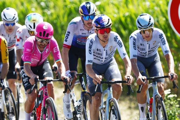 Irish Ben Healy of EF Education-EasyPost and British Thomas Pidcock of Pinarello-Q36.5 Pro Cycling Team pictured in action during stage 13 of the 2026 Tour de France cycling race, a stage of 205km from Dole to Belfort, on Friday 17 July 2026. The 113th edition of the Tour de France starts on Saturday 4 July in Barcelona, Spain, and will finish in Paris, France on the 26th of July. POOLxLUCAxBETTINI  x181340403x