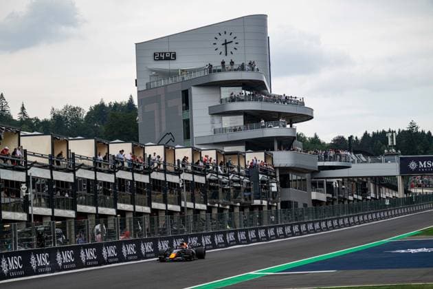 Red Bull Racing Dutch rider Max Verstappen pictured in action during a free practice ahead of the Grand Prix F1 of Belgium race, in Spa-Francorchamps, Thursday 16 July 2026. The Spa-Francorchamps Formula One Grand Prix takes place this weekend, from July 17th to July 19th. JONASxROOSENS  x181343512x