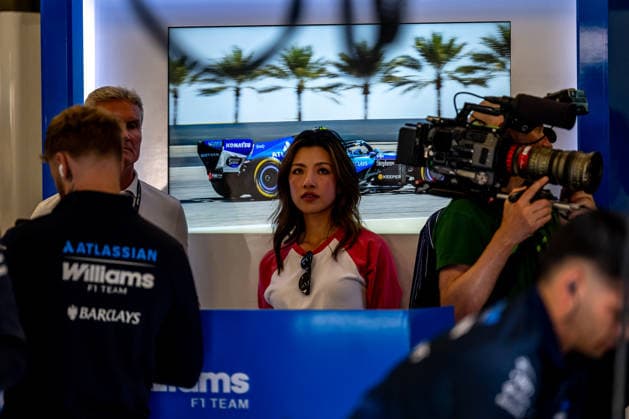 STAVELOT, BELGIUM: Lily He, Alex Albon s Girlfriend, at the 2026 Formula 1 Belgian Grand Prix at the Circuit de Spa-Francorchamps in Stavelot, Belgium.