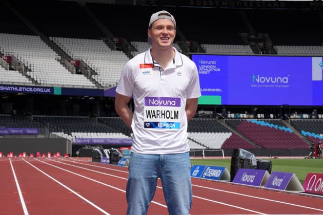 Track and Field: London Athletics Meet Karsten Warholm (NOR) poses during London Athletics Meet press conference, PK, Pressekonferenz at London Stadium, Friday, July 17, 2026, in London, United Kingdom. London England United Kingdom EDITORIAL USE ONLY Copyright: xImagexofxSportx ImagexofxSportx iosphotos414862