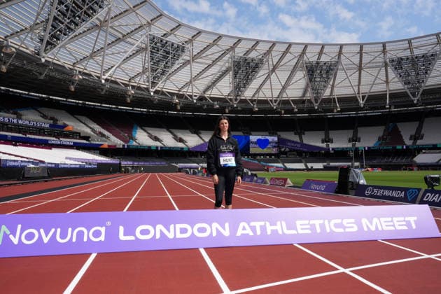 Track and Field: London Athletics Meet Amy Hunt (GBR) poses during London Athletics Meet press conference, PK, Pressekonferenz at London Stadium, Friday, July 17, 2026, in London, United Kingdom. London England United Kingdom EDITORIAL USE ONLY Copyright: xImagexofxSportx ImagexofxSportx iosphotos414844