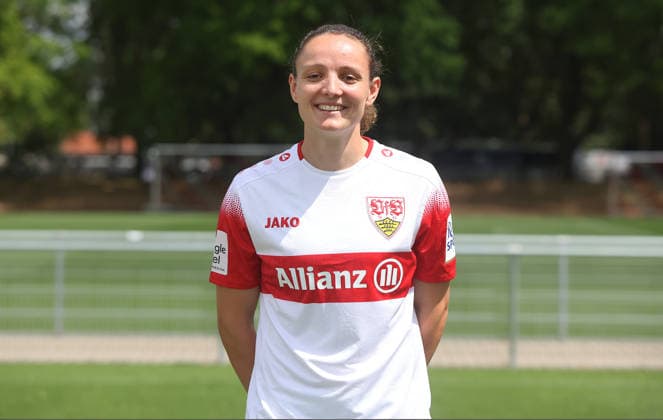 BAU Stuttgart , Verena Wieder; VfB Stuttgart Frauen ; 1.BL Frauen, Porträttermin 2026 2027, *** BAU Stuttgart, Verena Wieder, VfB Stuttgart Women s 1st Team (Women s Bundesliga), Photo Shoot 2026–2027,