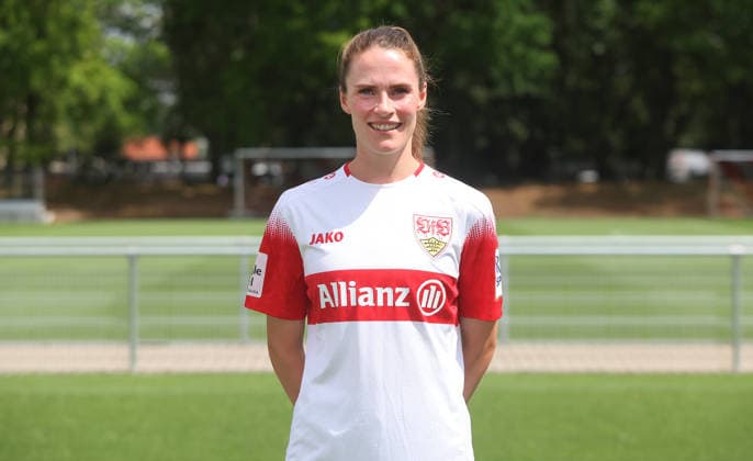 BAU Stuttgart , Reena Wichmann; VfB Stuttgart Frauen ; 1.BL Frauen, Porträttermin 2026 2027, *** BAU Stuttgart, Reena Wichmann, VfB Stuttgart Women s 1st Team (Women s Bundesliga), Photo Shoot 2026–2027,