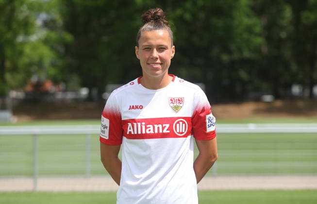 BAU Stuttgart , Nicole Billa; VfB Stuttgart Frauen ; 1.BL Frauen, Porträttermin 2026 2027, *** BAU Stuttgart, Nicole Billa, VfB Stuttgart Women s 1st Team (Women s Bundesliga), Photo Shoot 2026–2027,