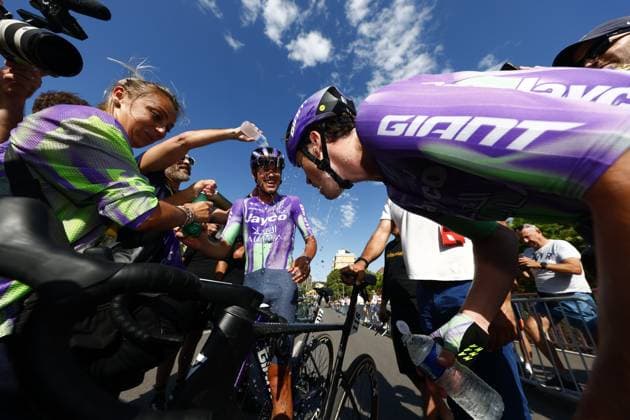 Tour de France 2026 Stage 13 BELFORT, FRANCE - JULY 17 : Schmid Mauro (SUI) of Team Jayco AlUla celebrating his victory during stage 13 of the 113rd edition of Tour de France an UCI World Tour 2.UWT cycling road race stage for Men Elite of 205 km with start in Dole and finish in Belfort on July 17, 2026 in Belfort, France, 17 07 2026 Belfort France  Copyright: xLucaxBettinix