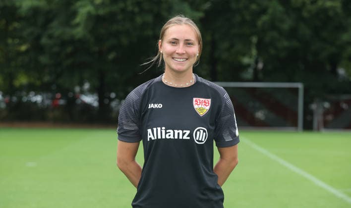 BAU Stuttgart ,Elena Danner; VfB Stuttgart Frauen ; 1.BL Frauen, Porträttermin 2026 2027, *** BAU Stuttgart, Elena Danner, VfB Stuttgart Women s 1st Team (Women s Bundesliga), Photo Shoot 2026–2027,