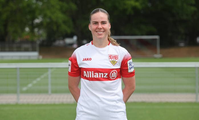 BAU Stuttgart , Adriana Achcinska; VfB Stuttgart Frauen ; 1.BL Frauen, Porträttermin 2026 2027, *** BAU Stuttgart, Adriana Achcinska, VfB Stuttgart Women s 1st Team (Women s Bundesliga), Photo Shoot 2026–2027,