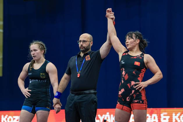 Wrestling Ranking Series Polyak & Janos & Istvan Memorial 68kg WW - Meerim Zhumanazarova (KGZ) df. Laura Koehler (GER) *** Wrestling Ranking Series: Janos Istvan Polyak Memorial, 68 kg: Meerim Zhumanazarova (KGZ) def. Laura Koehler (GER) Copyright: xUnitedxWorldxWrestlingx xAmirrezx United World Wrestling Kadir C