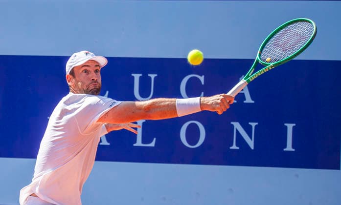 July 17, 2026, Gstaad, Bern, Switzerland: Gstaad Switzerland, 07 17 2026: QUENTIN HALYS of France is in action during semi-finals of EFG Swiss Open Gstaad ATP, Tennis Herren 250,Tennis Herren 250, which is known as the Swiss Gstaad Open and took place at Roy Emerson Arena in Gstaad, which is located in the famous ski resort of Gstaad and which is located in the Bernese Oberland. Gstaad Switzerland - ZUMAd206 20260717_zip_d206_072 Copyright: xEricxDubostx
