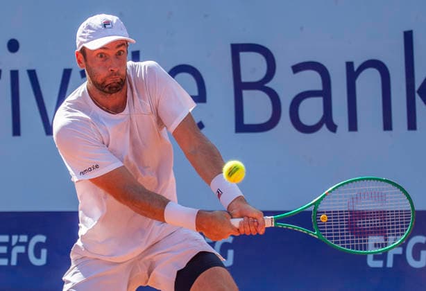 July 17, 2026, Gstaad, Bern, Switzerland: Gstaad Switzerland, 07 17 2026: QUENTIN HALYS of France is in action during semi-finals of EFG Swiss Open Gstaad ATP, Tennis Herren 250,Tennis Herren 250, which is known as the Swiss Gstaad Open and took place at Roy Emerson Arena in Gstaad, which is located in the famous ski resort of Gstaad and which is located in the Bernese Oberland. Gstaad Switzerland - ZUMAd206 20260717_zip_d206_075 Copyright: xEricxDubostx