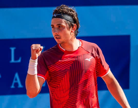 July 17, 2026, Gstaad, Bern, Switzerland: Gstaad Switzerland, 07 17 2026: ALEXANDER SHEVCHENKO of Kazakhstan celebrates during semi-finals of EFG Swiss Open Gstaad ATP, Tennis Herren 250,Tennis Herren 250, which is known as the Swiss Gstaad Open and took place at Roy Emerson Arena in Gstaad, which is located in the famous ski resort of Gstaad and which is located in the Bernese Oberland. Gstaad Switzerland - ZUMAd206 20260717_zip_d206_078 Copyright: xEricxDubostx