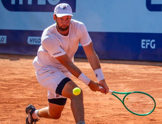 July 17, 2026, Gstaad, Bern, Switzerland: Gstaad Switzerland, 07 17 2026: QUENTIN HALYS of France is in action during semi-finals of EFG Swiss Open Gstaad ATP, Tennis Herren 250,Tennis Herren 250, which is known as the Swiss Gstaad Open and took place at Roy Emerson Arena in Gstaad, which is located in the famous ski resort of Gstaad and which is located in the Bernese Oberland. Tennis 2026: Swiss Open  - ZUMAd206 20260717_zip_d206_067 Copyright: xEricxDubostx
