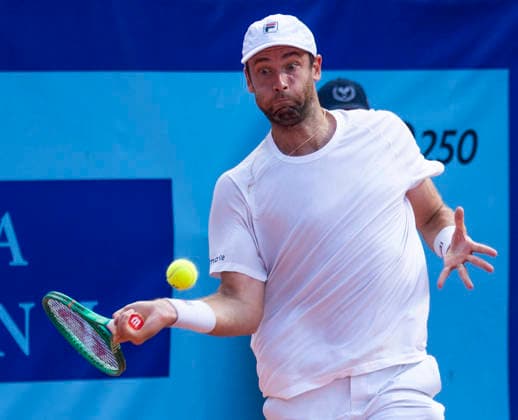 July 17, 2026, Gstaad, Bern, Switzerland: Gstaad Switzerland, 07 17 2026: QUENTIN HALYS of France is in action during semi-finals of EFG Swiss Open Gstaad ATP, Tennis Herren 250,Tennis Herren 250, which is known as the Swiss Gstaad Open and took place at Roy Emerson Arena in Gstaad, which is located in the famous ski resort of Gstaad and which is located in the Bernese Oberland. Gstaad Switzerland - ZUMAd206 20260717_zip_d206_084 Copyright: xEricxDubostx