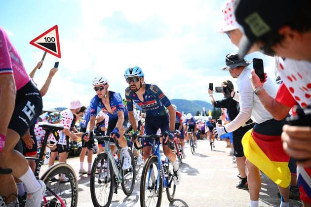 Tour de France 2026 Stage 13 BELFORT, FRANCE - JULY 17 : Paret-Peintre Valentin (FRA) of Soudal Quick Step in action during stage 13 of the 113rd edition of Tour de France an UCI World Tour 2.UWT cycling road race stage for Men Elite of 205 km with start in Dole and finish in Belfort on July 17, 2026 in Belfort, France, 17 07 2026 Belfort France  Copyright: xGvgx