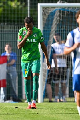 SOCCER - Wattens vs Hertha, test match KUNDL,AUSTRIA,17.JUL.26 - SOCCER - ADMIRAL Bundesliga, 2. DFL, 2. Deutsche Bundesliga, WSG Tirol vs Hertha BSC Berlin, test match. Image shows the rejoicing of Ademola Oladipupo Ola Adebomi (Wattens).  GEPAxpictures xDanielxSchoenherr