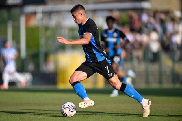 Club Brugge v sc Heerenveen - Friendly match ROESELARE, BELGIUM - JULY 17 : Tresoldi Nicolo forward of Club Brugge in action during the friendly match between Club Brugge and sc Heerenveen on July 17, 2026 in Roeselare, Belgium, 17 07 2026 Roeselare Belgium  Copyright: xNicoxVereeckenx