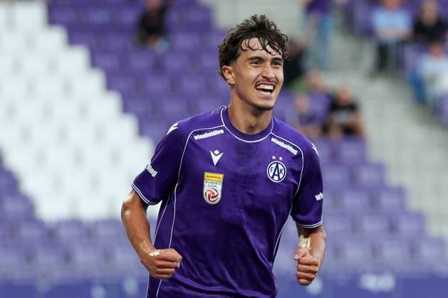 17.July.2026 – SOCCER – FRIENDLY TEST GAME(MEN) - FK Austria Wien (Austria) vs Paksi FC (Hungary) Sanel Saljic (Austria Wien) celebrates his team s first goal VIENNA VIENNA, AUSTRIA – Generali Arena FK Austria Wien Generali Arena AUSTRIA