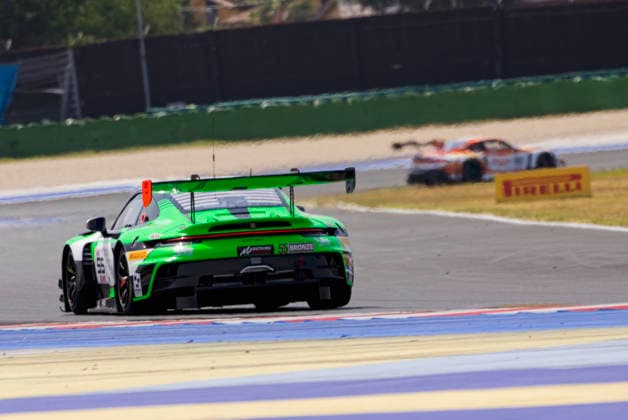 GT World Challenge Misano 2026 - Free Practice 1 Dmitry Gvazava and Loris Cabirou drive the ( 55) Porsche 911 GT3 R (992) EVO of team Dinamic GT during the Free Practice 1 of the 5th round of the GT World Challenge Europe by AWS at Misano World Circuit - Marco Simoncelli in Misano, Italy, on July 17, 2026. Misano Italy Italy  Copyright: xFabioxPellicciax originalFilename:pelliccia-gtworldc260717_npqtv.jpg