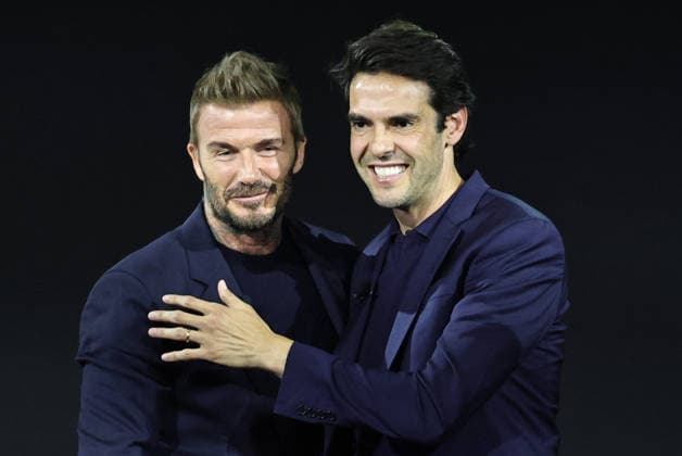 July 17, 2026, New York, New York, USA: Soccer legends David Beckham and Kaka during Fanatics Fest at the Jacob Javitz Center on Friday, July 17, 2026; New York, New York, USA. NY: Fanatics Fest  - ZUMAs325 20260717_zsp_s325_055 Copyright: xJessxStilesx