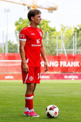 MAINZ, GERMANY - JULY 17: William Boeving (1. FSV Mainz 05, 14) during the exhibition game between 1. FSV Mainz 05 vs. 1. FC Kaiserslautern at Bruchweg Stadium in preparation for the Bundesliga season 2026 27 on July 17, 2026 in Mainz, Germany. DFL REGULATIONS PROHIBIT ANY USE OF PHOTOGRAPHS AS IMAGE SEQUENCES AND OR QUASI-VIDEO. Rhineland-Palatinate Germany Copyright: xStephanxHahnex