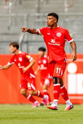 MAINZ, GERMANY - JULY 17: Ransford-Yeboah Koenigsdoerffer (Königsdörffer, 1. FSV Mainz 05, 11) during the exhibition game between 1. FSV Mainz 05 vs. 1. FC Kaiserslautern at Bruchweg Stadium in preparation for the Bundesliga season 2026 27 on July 17, 2026 in Mainz, Germany. DFL REGULATIONS PROHIBIT ANY USE OF PHOTOGRAPHS AS IMAGE SEQUENCES AND OR QUASI-VIDEO. Rhineland-Palatinate Germany Copyright: xStephanxHahnex