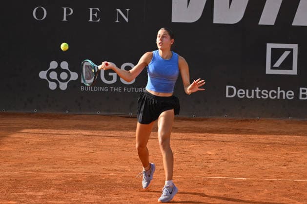 Italy: ATV Bancomat Tennis Open WTA, Tennis Damen 125 Elizara Yaneva of Bulgaria competes with Marina Trevisan of Italy during the quarterfinals match at ATV Bancomat Tennis Open WTA 125 at Antico Tiro a Volo Club on July 17, 2026 in Rome, Italy. (Credit Roberto Bettacchi) Rome Italy Copyright: RobertoxBettacchi