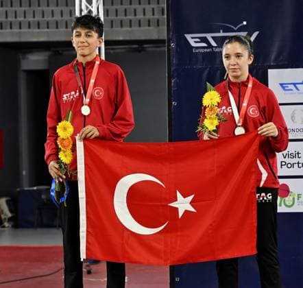 U19 Silver Mixed Ela Su Yonter - Gorkam Ocal Turkiye EYC-2026-1707-1977 2026 European Youth Table tennis, Tischtennis Championships in Multiusos de Gondomar in Gondomar, Portugal U19 Silver Mixed Ela Su Yonter - Gorkam Ocal Turkiye EYC-2026-1707-1977 - 17th of July 2026 at the European Youth Table Tennis Championships U15 and U19 in Gondomar, district of Porto, Portugal (Photo by Manfred Schillings) Gondomar Multiusos de Gondomar Portugal *** U19 Silver Mixed Ela Su Yonter Gorkam Ocal Turkey EYC 2026 1707 1977 2026 European Youth Table Tennis Championships at Multiusos de Gondomar in Gondomar, Portugal U19 Silver Mixed Ela Su Yonter Gorkam Ocal Turkey EYC 2026 1707 1977 July 17, 2026, at the European Youth Table Tennis Championships U15 and U19 in Gondomar, in the district of Porto, Portugal Photo by Manfred Schillings Gondomar Multiusos de Gondomar Portugal
