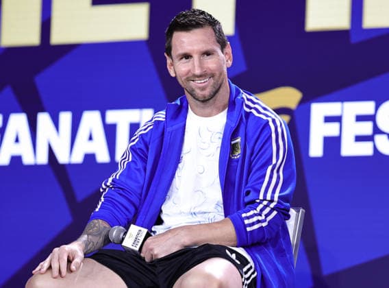 July 17, 2026, New York, New York, USA: Argentina captain Lionel Messi during a special FIFA World Cup, WM, Weltmeisterschaft, Fussball Final press conference, PK, Pressekonferenz event at Fanatics Fest at the Jacob Javitz Center on Friday, July 17, 2026; New York, New York, USA. New York USA - ZUMAs325 20260717_zsp_s325_134 Copyright: xJessxStilesx