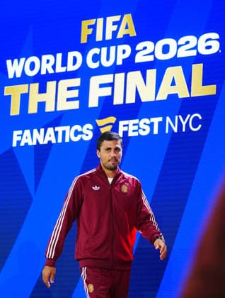 Spain v Argentina - FIFA World Cup, WM, Weltmeisterschaft, Fussball 2026 Final Press Conferences NEW YORK, UNITED STATES - JULY 17: Rodri of Spain attends a press conference, PK, Pressekonferenz ahead of the FIFA World Cup 2026 Final match between Spain and Argentina at Fanatics Fest at Javits Center in New York, United States on July 17, 2026. Evrim Aydin Anadolu New York United States. Editorial use only. Please get in touch for any other usage.  Copyright: x2026xAnadoluxEvrimxAydinx