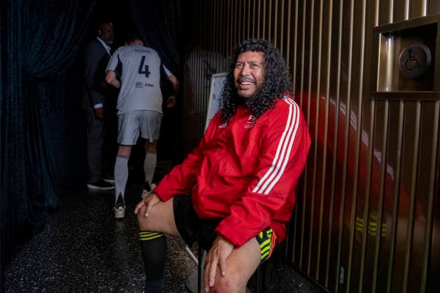 Rene Higuita, a former Colombian soccer player and coach, reacts during a Soccer Legends event at the 2026 FIFA World Cup, WM, Weltmeisterschaft, Fussball Fan Fest at Rockefeller Center in New York, USA, 17 July 2026. Soccer Legends in New York !ACHTUNG: NUR REDAKTIONELLE NUTZUNG!  Copyright: xÁngelxColmenaresx AME365 20260718-55020926751_1