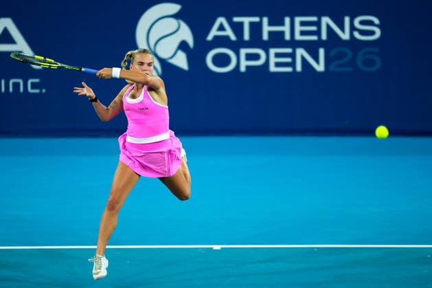 Vanda Pharmaceuticals Athens Open - Day 5 Sara Bejlek of the Czech Republic plays against Clara Tauson of Denmark during their quarterfinal match at the 2026 Vanda Pharmaceuticals Athens Open Women s tennis tournament at the Athens Olympic Tennis Centre in Athens, Greece. Athens Athens Greece  Copyright: xOwenxHammondx originalFilename:hammond-2026vand260717_npZ7V.jpg