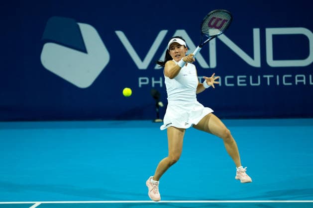 Vanda Pharmaceuticals Athens Open - Day 5 Miyu Kato of Japan and Hao-Ching Chan of Chinese Taipei play during their semi-final doubles match against Eudice Chong of Hong Kong and Katarzyna Piter of Poland at the 2026 Vanda Pharmaceuticals Athens Open Women s tennis tournament at the Athens Olympic Tennis Centre in Athens, Greece. Athens Athens Greece  Copyright: xOwenxHammondx originalFilename:hammond-2026vand260717_nph04.jpg
