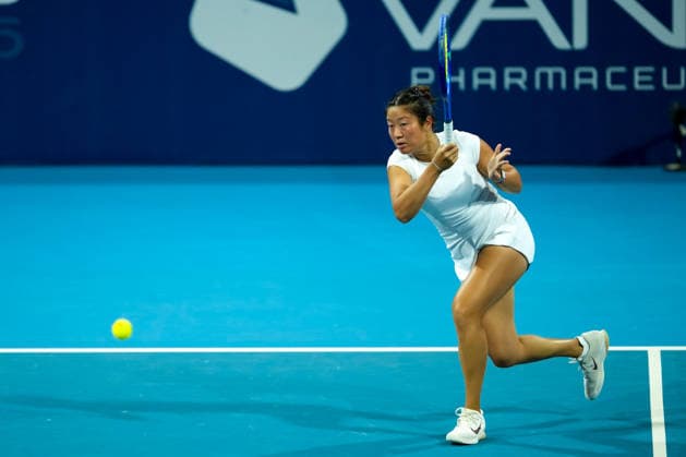 Vanda Pharmaceuticals Athens Open - Day 5 Eudice Chong of Hong Kong plays with partner Katarzyna Piter of Poland during their semi-final doubles match against Hao-Ching Chan of Taiwan and Miyu Kato of Japan at the 2026 Vanda Pharmaceuticals Athens Open Women s tennis tournament at the Athens Olympic Tennis Centre in Athens, Greece. Athens Athens Greece  Copyright: xOwenxHammondx originalFilename:hammond-2026vand260717_npCrT.jpg