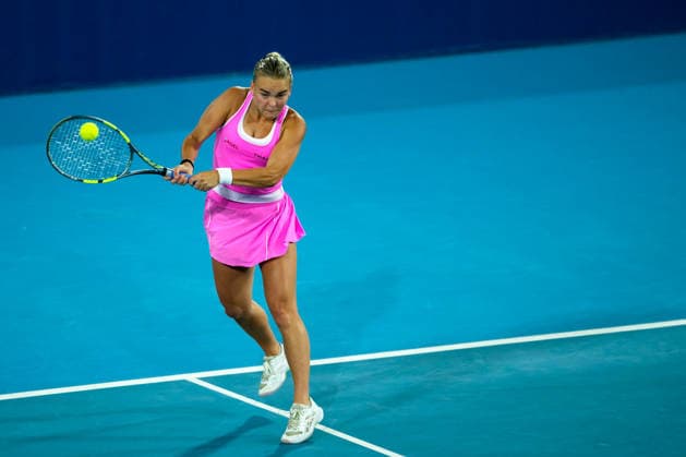 Vanda Pharmaceuticals Athens Open - Day 5 Sara Bejlek of the Czech Republic plays against Clara Tauson of Denmark during their quarterfinal match at the 2026 Vanda Pharmaceuticals Athens Open Women s tennis tournament at the Athens Olympic Tennis Centre in Athens, Greece. Athens Athens Greece  Copyright: xOwenxHammondx originalFilename:hammond-2026vand260717_npEYq.jpg