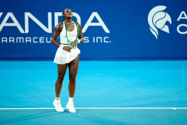 Vanda Pharmaceuticals Athens Open - Day 5 Alycia Parks of the United States plays during her quarterfinal match against fourth seed Maria Sakkari of Greece at the 2026 Vanda Pharmaceuticals Athens Open Women s tennis tournament at the Athens Olympic Tennis Centre in Athens, Greece. Athens Athens Greece  Copyright: xOwenxHammondx originalFilename:hammond-2026vand260717_np1em.jpg