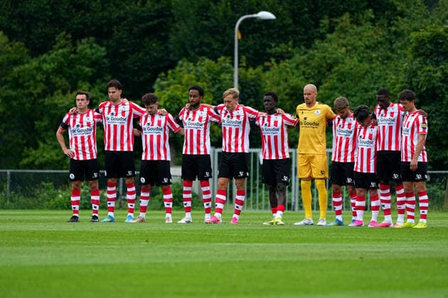 Friendly: Sparta Rotterdam v SV Meppen Delden - Boyd Reith of Sparta Rotterdam, Shunsuke Mito of Sparta Rotterdam, Nokkvi Thorisson of Sparta Rotterdam, Mitchell van Bergen of Sparta Rotterdam, Marvin Young of Sparta Rotterdam, Julian Baas of Sparta Rotterdam, Ayoni Santos of Sparta Rotterdam, Goalkeeper Filip Bednarek of Sparta Rotterdam, Mike Kleijn of Sparta Rotterdam, Bruno Martins Indi of Sparta Rotterdam, Bas Kuipers of Sparta Rotterdam during a friendly in preparation of the 2026 2027 season. The match is set between Sparta Rotterdam and SV Meppen at Aparthotel Delden on 18 July 2026 in Delden, The Netherlands. (Hero Images Carlo Bruil) Copyright: xCarloxBruilx
