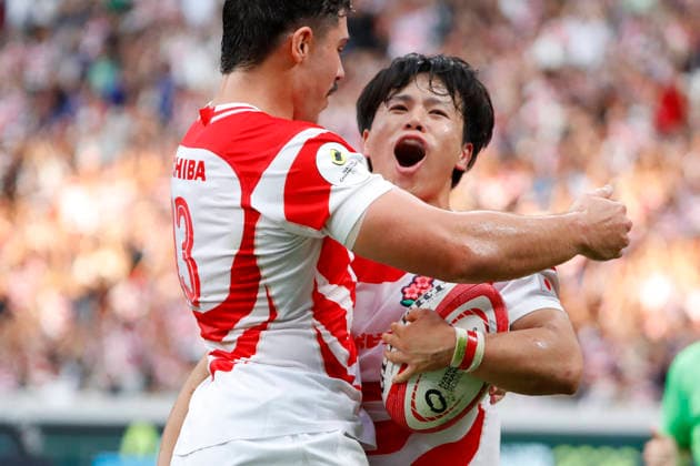Sport Themen der Woche KW29 Sport Bilder des Tages July 18, 2026, Tokyo, Japan: Kippei Ishida (11) celebrates after scoring a try during the Nations Championship 2026 between Japan and France at the National Stadium in Tokyo. France defeats Japan 42-15. Rugby Nations Championship 2026: Japan 15 - 42 France  - ZUMAm191 20260718_aap_m191_012 Copyright: xRodrigoxReyesxMarinx