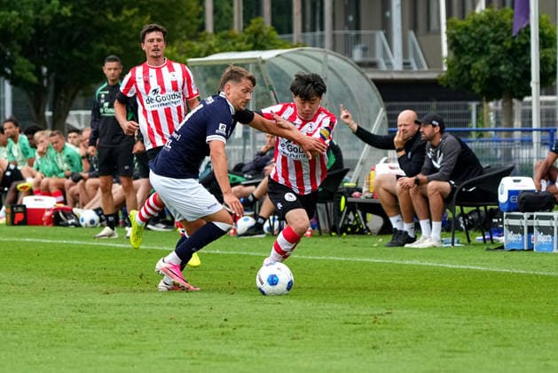 Friendly: Sparta Rotterdam v SV Meppen Delden - Jens Toornstra of Sparta Rotterdam, Shunsuke Mito of Sparta Rotterdam during a friendly in preparation of the 2026 2027 season. The match is set between Sparta Rotterdam and SV Meppen at Aparthotel Delden on 18 July 2026 in Delden, The Netherlands. (Hero Images Carlo Bruil) Copyright: xCarloxBruilx