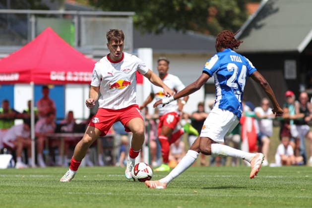 Testspiel: RB Leipzig - VSG Altglienicke, 18.07.26 Brajan Gruda (10, RB Leipzig). Fußball, Saison-Vorbereitung 2026 2027, Testspiel: RB Leipzig (1. Bundesliga) vs. VSG Altglienicke Berlin (Regionalliga Nordost) am 18.07.26 im Stadion am Bad, Markranstädt. *** Friendly Match: RB Leipzig vs. VSG Altglienicke, July 18, 2026, Brajan Gruda 10, RB Leipzig Soccer, 2026–2027 Preseason, Friendly Match: RB Leipzig (1. Bundesliga) vs. VSG Altglienicke (Berlin Regionalliga Nordost) on July 18, 2026, at Stadion am Bad, Markranstädt Copyright: xBEAUTIFULxSPORTS JanxKaeferx