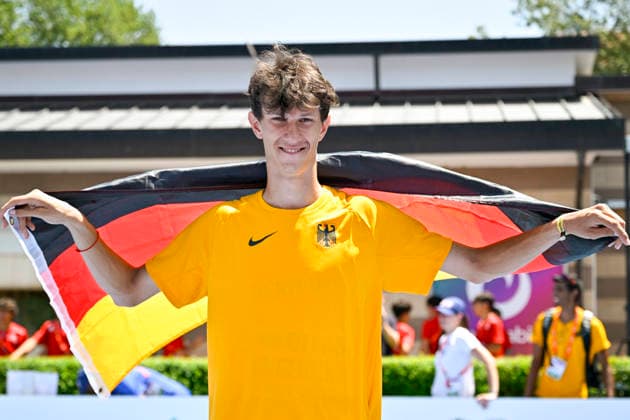 Jan UNGEHEUER (Germany, Turnklub Grevenbroich, Hochsprung) ITA, European Atheltics U18 Championships, Athletics, 18.07.2026, ITA, European Atheltics U18 Championships, Athletics, 18.07.2026, *** Jan UNGEHEUER, Germany, Grevenbroich Gymnastics Club, High Jump, ITA, European Athletics U18 Championships, Athletics, July 18, 2026, ITA, European Athletics U18 Championships, Athletics, July 18, 2026, Copyright: xx