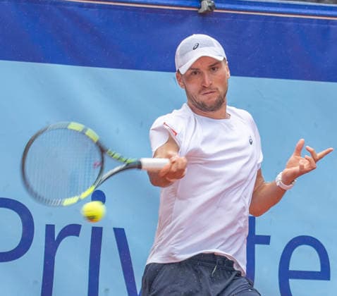 July 18, 2026, Gstaad, Bern, Switzerland: Gstaad Switzerland, 07 18 2026: RAPHAEL COLLIGNON of Belgium is in action during semi-finals of EFG Swiss Open Gstaad ATP, Tennis Herren 250,Tennis Herren 250, which is known as the Swiss Gstaad Open and took place at Roy Emerson Arena in Gstaad, which is located in the famous ski resort of Gstaad and which is located in the Bernese Oberland..RAPHAEL COLLIGNON won 1-7; 7-6; 7-5. Gstaad Switzerland - ZUMAd206 20260718_zip_d206_024 Copyright: xEricxDubostx