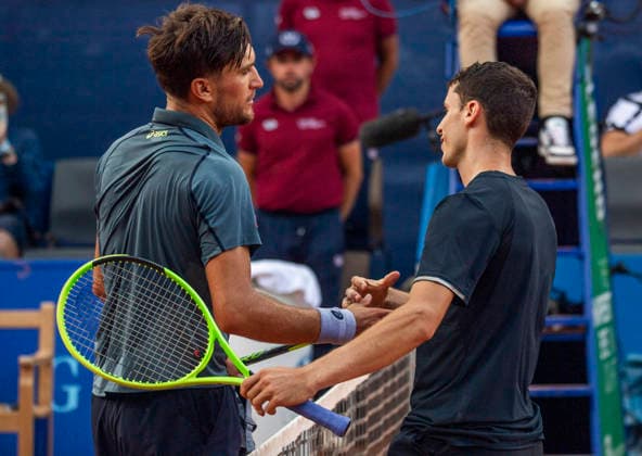 July 18, 2026, Gstaad, Bern, Switzerland: Gstaad Switzerland, 07 18 2026: RAPHAEL COLLIGNON of Belgium welcomes, together with.UAN MANUEL CERUNDOLO of Argentina for his victory during semi-finals of EFG Swiss Open Gstaad ATP, Tennis Herren 250,Tennis Herren 250, which is known as the Swiss Gstaad Open and took place at Roy Emerson Arena in Gstaad, which is located in the famous ski resort of Gstaad and which is located in the Bernese Oberland..RAPHAEL COLLIGNON won 1-7; 7-6; 7-5. Gstaad Switzerland - ZUMAd206 20260718_zip_d206_032 Copyright: xEricxDubostx