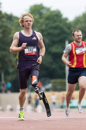 LEVERKUSEN, GERMANY - JULY 18, 2026 : Jong Joel De (NED Niederlande 2) competing in the 100m during the Para Heimspiel 7.0 at Fritz Jacobi Sports Complex on July 18, 2026 in Leverkusen, Germany. Northrhine-Westphalia Germany Copyright: xAxelxKohringx