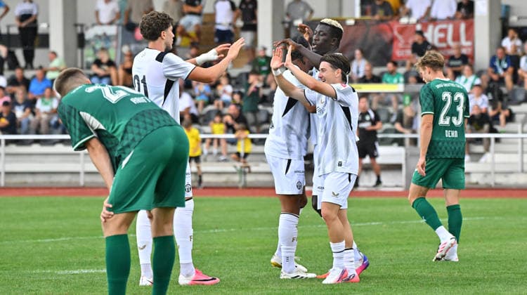18.07.2026 - Fussball - Saison 2026 2027 - Testspiel Freundschaftsspiel Vorbereitungsspiel - SpVgg Greuther Fürth ( Kleeblatt ) - FC Zürich - Sportfoto Zink MeZi - xmexzix - regulations prohibit any use of photographs as image sequences and or quasi-video - only for editorial use - Torjubel Jubel Freude nach Treffer Tor Torschuß zum 1:2 durch Leandro Schödler (21, FC Zürich ) *** July 18, 2026 Soccer Season 2026–2027 Exhibition Match Friendly Match Preseason Match SpVgg Greuther Fürth Kleeblatt FC Zurich Sports Photo Zink MeZi xmexzix Regulations prohibit any use of photographs as image sequences and or quasi-video; for editorial use only Goal celebrationCelebration, Joy After a Goal, Goal, Shot on Goal for the 1–2 by Leandro Schödler, 21, FC Zurich