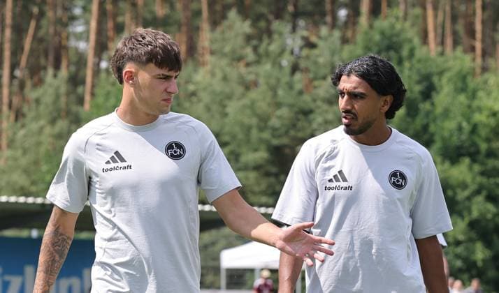18.07.2026 - Fussball - Saison 2026 2027 - Testspiel Freundschaftsspiel Vorbereitungsspiel: 1. FC Nürnberg Nuernberg FCN ( Club ) - SV Waldhof Mannheim 07 - Sportfoto Zink DaMa - xdaxmax - Javier Fernandez (8, 1. FC Nürnberg FCN ) Rayan Ghrieb (7, 1. FC Nürnberg FCN ) *** July 18, 2026 Soccer Season 2026–2027 Exhibition Match Friendly Match Preseason Match 1 FC Nürnberg Nuremberg FCN Club SV Waldhof Mannheim 07 Sportfoto Zink DaMa xdaxmax Javier Fernandez 8, 1 FC Nuremberg FCN Rayan Ghrieb 7, 1 FC Nuremberg FCN