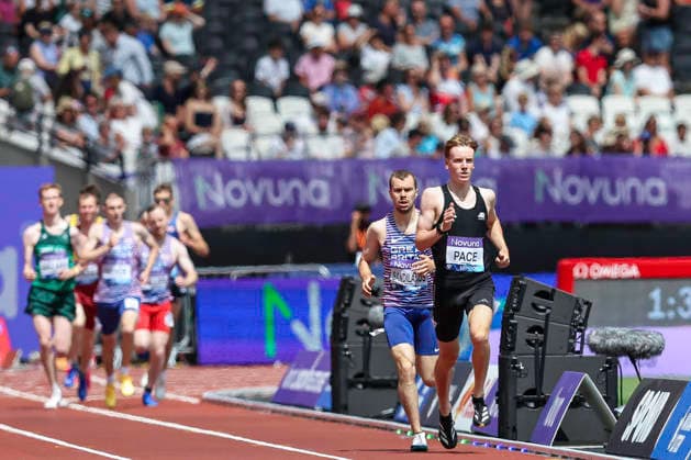 2026 Wanda Diamond League - Novuna London Athletics Meet Ben Sandilands of Great Britain gives chase during the 1500 Ambulant men s event at the Wanda Diamond League meeting at the London Stadium in Stratford, London. United Kingdom  Copyright: xMIxNewsx originalFilename:fletcher-wandadua260718_npAGv.jpg
