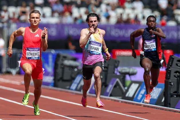 2026 Wanda Diamond League - Novuna London Athletics Meet Zachary Shaw of Great Britain leads the race during the Wanda Diamond League meeting at the London Stadium in Stratford, London. United Kingdom  Copyright: xMIxNewsx originalFilename:fletcher-wandadua260718_npoLS.jpg