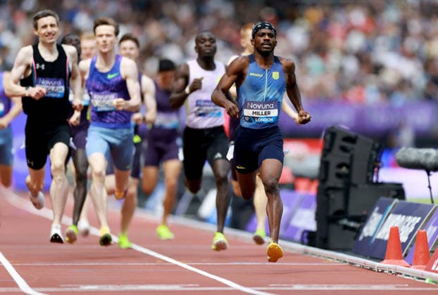 Brandon Miller of USA wins the 800m Men. The London Athletics Meet, Wanda Diamond League, London Stadium, London, UK - 18 Jul 2026London London Stadium United Kingdom  Copyright: xJamesxMarsh Shutterstockx 16996766q