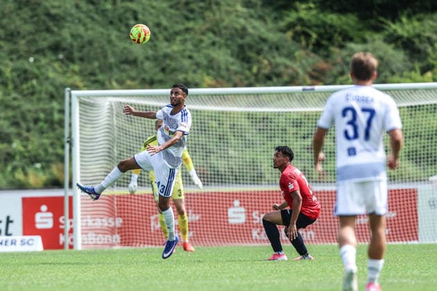 Fussball, 3.Liga Saison 2026 2027 Testspiel Bonner SC - MSV Duisburg 18.07.2026, Sportpark Nord Reda Haddou (MSV Duisburg U19) Bonn Sportpark Nord Nordrhein-Westfalen Deutschland *** Sports, Soccer, 3rd Division, 2026–2027 Season, Friendly Match: Bonner SC vs. MSV Duisburg, July 18, 2026, Sportpark Nord, Reda Haddou, MSV Duisburg U19, Bonn, Sportpark Nord, North Rhine-Westphalia, Germany